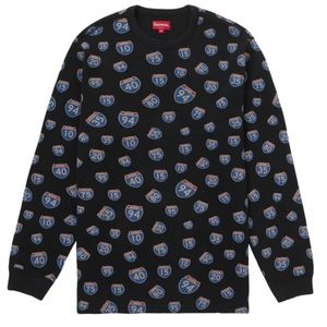 NIB!! Supreme Interstate Waffle Thermal + sticker